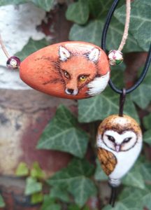 Fox and Owl Pyrography Pendants